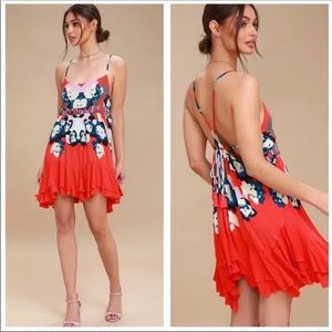 Free People Cherry Kiss Combo Mini Dress NWT size S